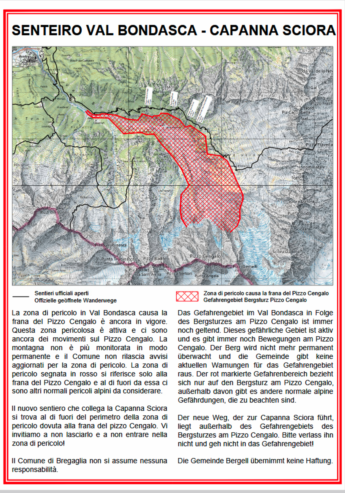 avviso sentiero sciora
